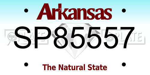 SP85557 Arkansas License Plate