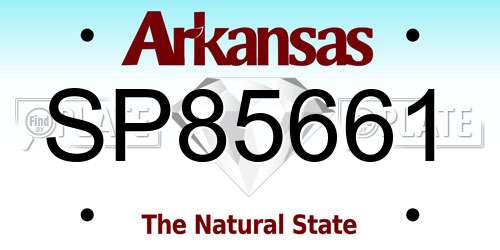 SP85661 Arkansas License Plate