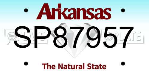 SP87957 Arkansas License Plate