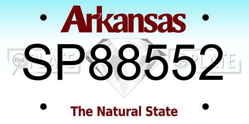SP88552 Arkansas License Plate