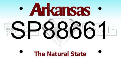 SP88661 Arkansas License Plate