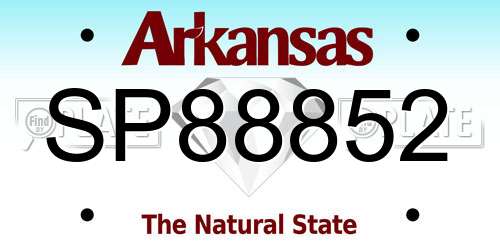 SP88852 Arkansas License Plate