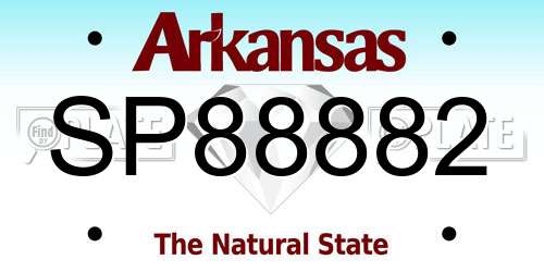 SP88882 Arkansas License Plate