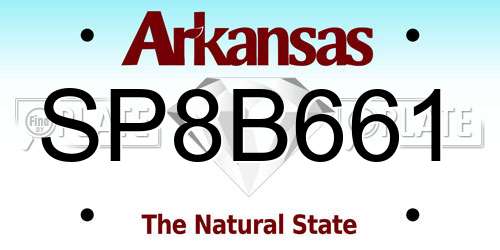 SP8B661 Arkansas License Plate