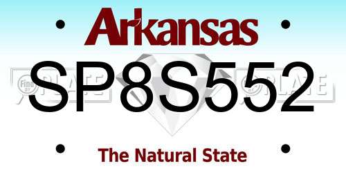 SP8S552 Arkansas License Plate
