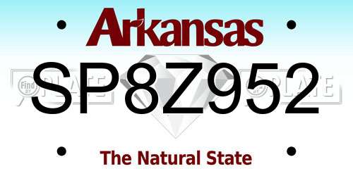 SP8Z952 Arkansas License Plate