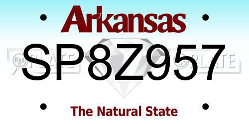 SP8Z957 Arkansas License Plate