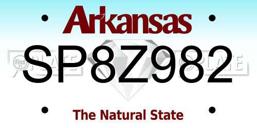 SP8Z982 Arkansas License Plate