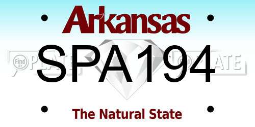 SPA194 Arkansas License Plate