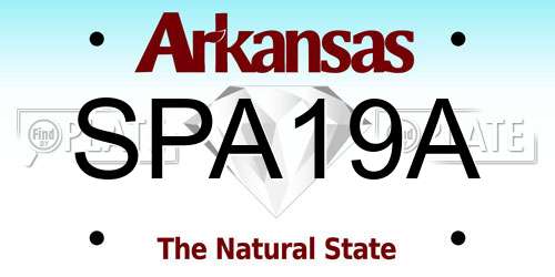 SPA19A Arkansas License Plate