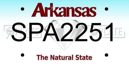 SPA2251 Arkansas License Plate