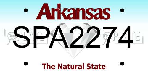 SPA2274 Arkansas License Plate