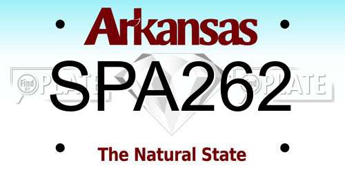 SPA262 Arkansas License Plate