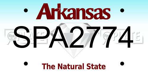 SPA2774 Arkansas License Plate