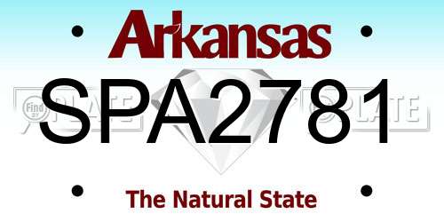 SPA2781 Arkansas License Plate