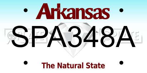 SPA348A Arkansas License Plate