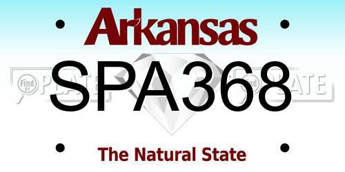 SPA368 Arkansas License Plate