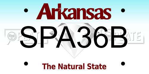 SPA36B Arkansas License Plate