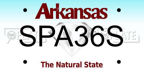 SPA36S Arkansas License Plate