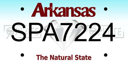 SPA7224 Arkansas License Plate
