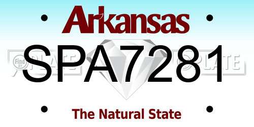 SPA7281 Arkansas License Plate