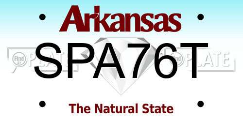 SPA76T Arkansas License Plate