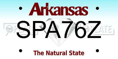SPA76Z Arkansas License Plate