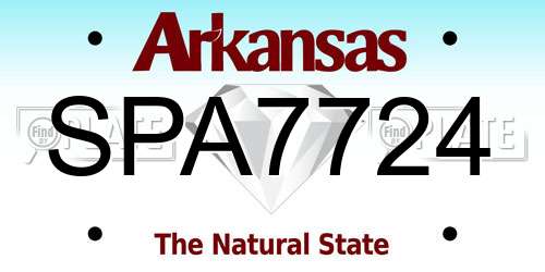 SPA7724 Arkansas License Plate