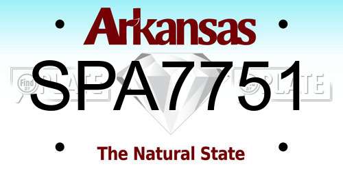 SPA7751 Arkansas License Plate