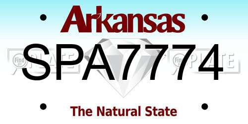 SPA7774 Arkansas License Plate