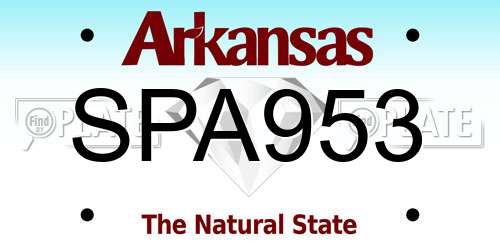 SPA953 Arkansas License Plate