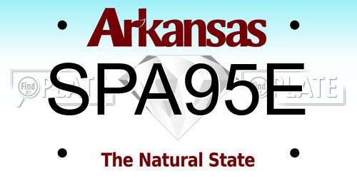 SPA95E Arkansas License Plate