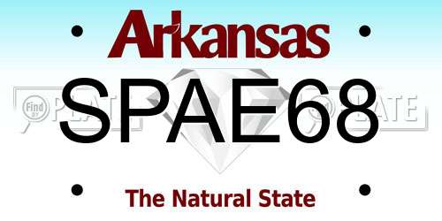 SPAE68 Arkansas License Plate