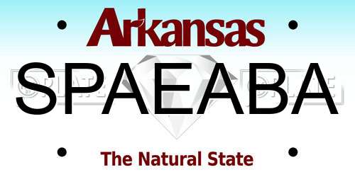 SPAEABA Arkansas License Plate