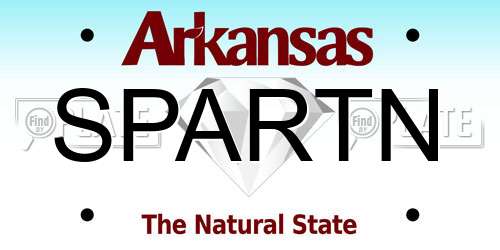 SPARTN Arkansas License Plate