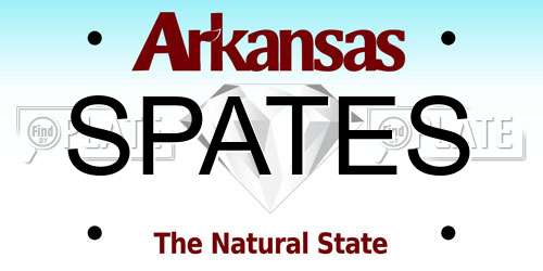 SPATES Arkansas License Plate