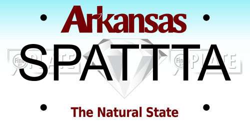 SPATTTA Arkansas License Plate