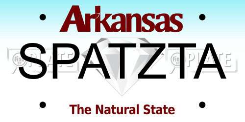 SPATZTA Arkansas License Plate