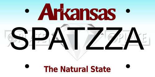 SPATZZA Arkansas License Plate