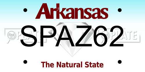 SPAZ62 Arkansas License Plate