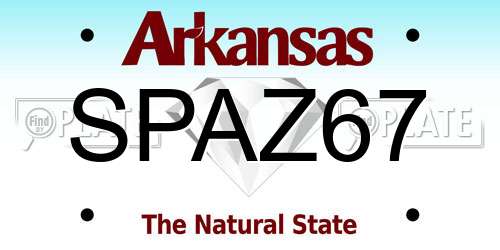 SPAZ67 Arkansas License Plate