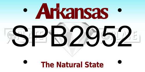 SPB2952 Arkansas License Plate