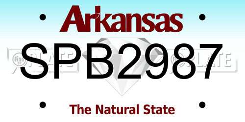 SPB2987 Arkansas License Plate