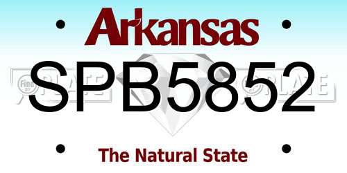 SPB5852 Arkansas License Plate