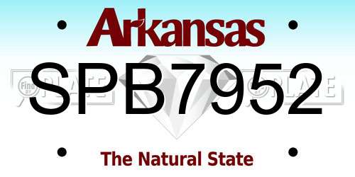 SPB7952 Arkansas License Plate