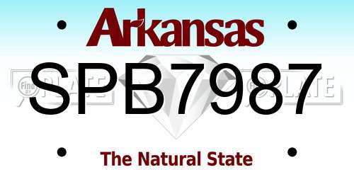 SPB7987 Arkansas License Plate