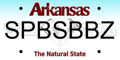 SPBSBBZ Arkansas License Plate