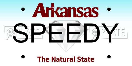 SPEEDY Arkansas License Plate