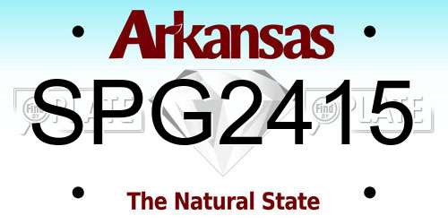 SPG2415 Arkansas License Plate