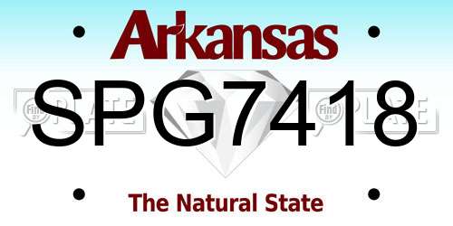SPG7418 Arkansas License Plate